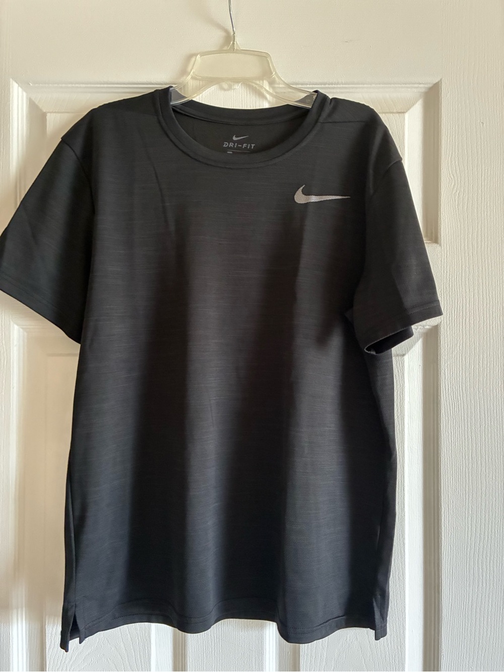 Nike Black Short Sleeve Dri-FIT Training Tee with Silver Swoosh